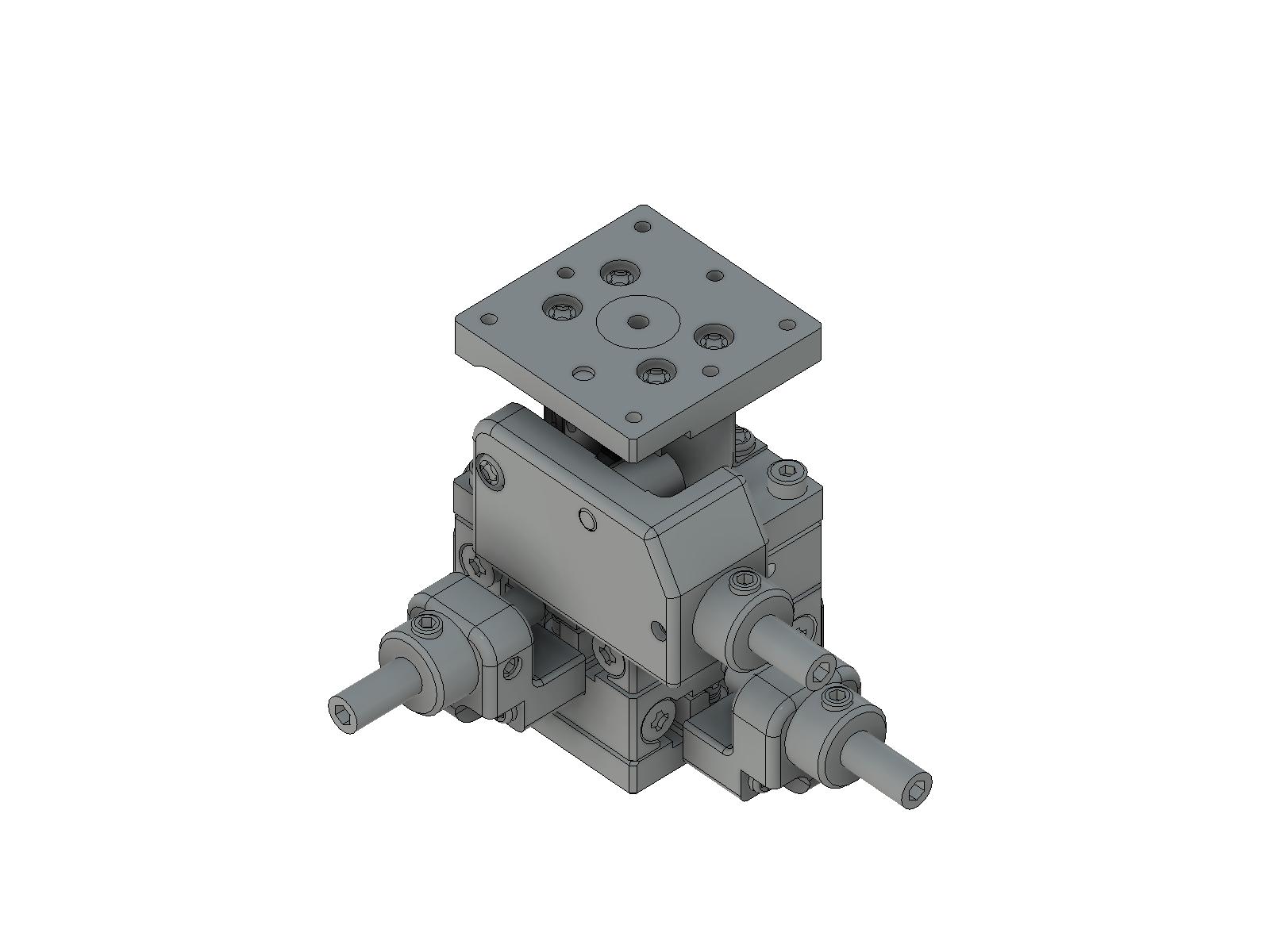 Łożysko EXC 25X25mm, stalowe, stolik XYZ, śruba sześciokątna centralna, +/-3mm, gwinty M2 — zdjęcie produktu, nr katalogowy TSD-255CFP