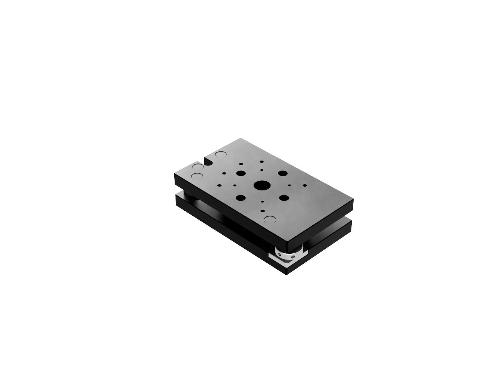 80X132mm, 2-osiowa kinematyczna platforma nachylająca, aluminium, regulacja pokrętłem krawędziowym, +/-1.4 stopnia, +/-0.8 stopnia, gwinty M4 — zdjęcie produktu, nr katalogowy AIS-8013B