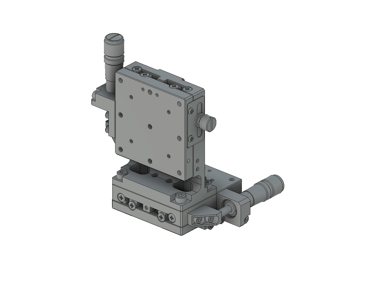 Łożysko EXC 60X60mm, kompatybilne z próżnią, stal nierdzewna, stolik osi XZ (platforma pionowa), mikrometr boczny, +/-6.5/5.0mm, gwinty M4 — zdjęcie produktu, nr katalogowy TSDS-604SL