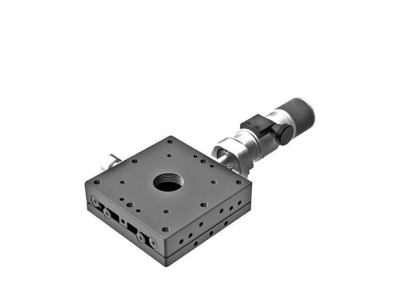 Łożysko EXC 60X60mm, stalowe, stolik osi X, mikrometr centralny śrubowy submikronowy, +/-6.5mm, gwinty M4 — zdjęcie produktu, nr katalogowy TSD-601CWP