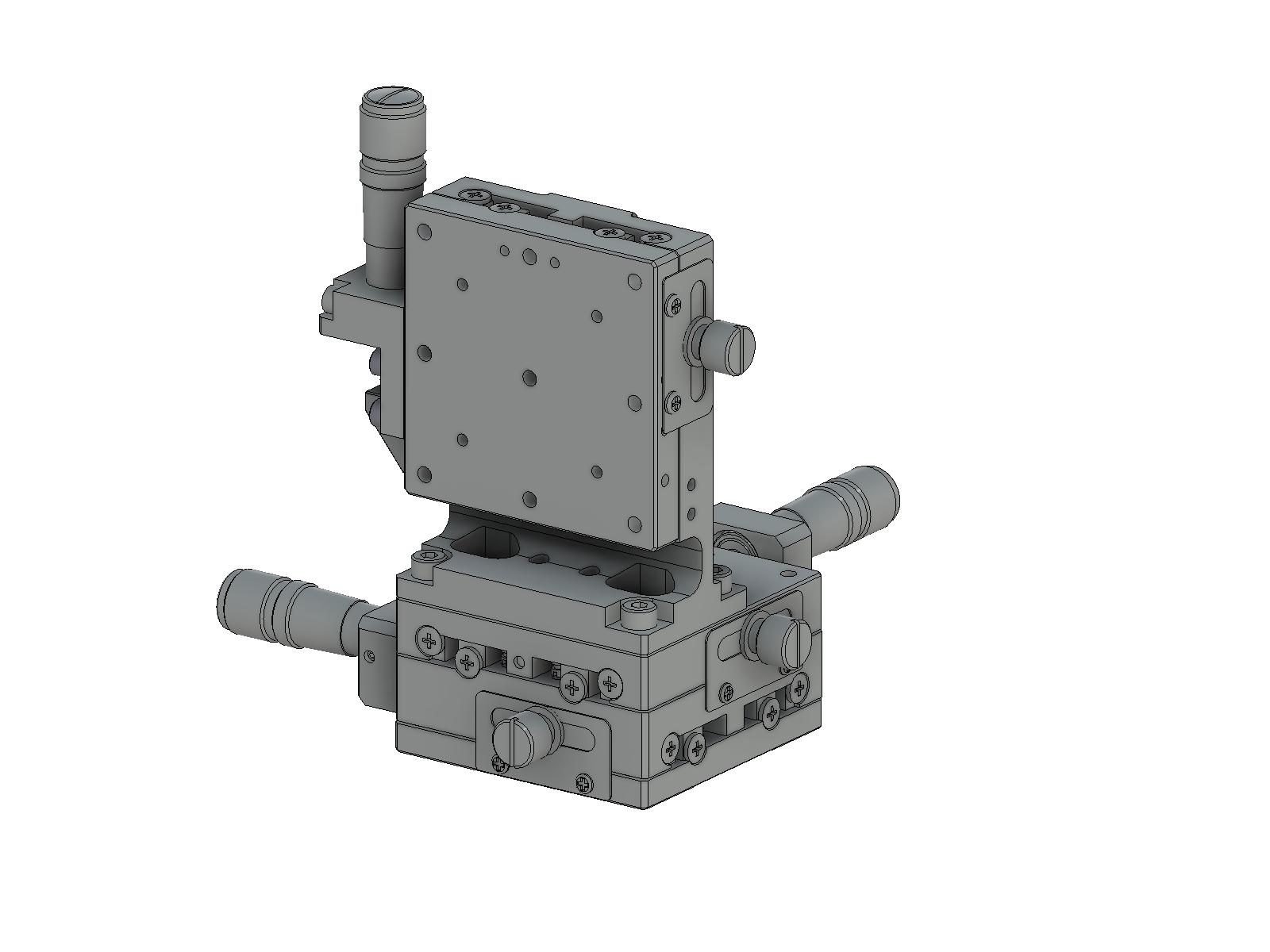 Łożysko EXC 60X60mm, kompatybilne z próżnią, ze stali nierdzewnej, stolik o osi XYZ, (pionowa platforma) mikrometr centralny, +/-6.5mm, gwinty M4 — zdjęcie produktu, nr katalogowy TSDS-605CL
