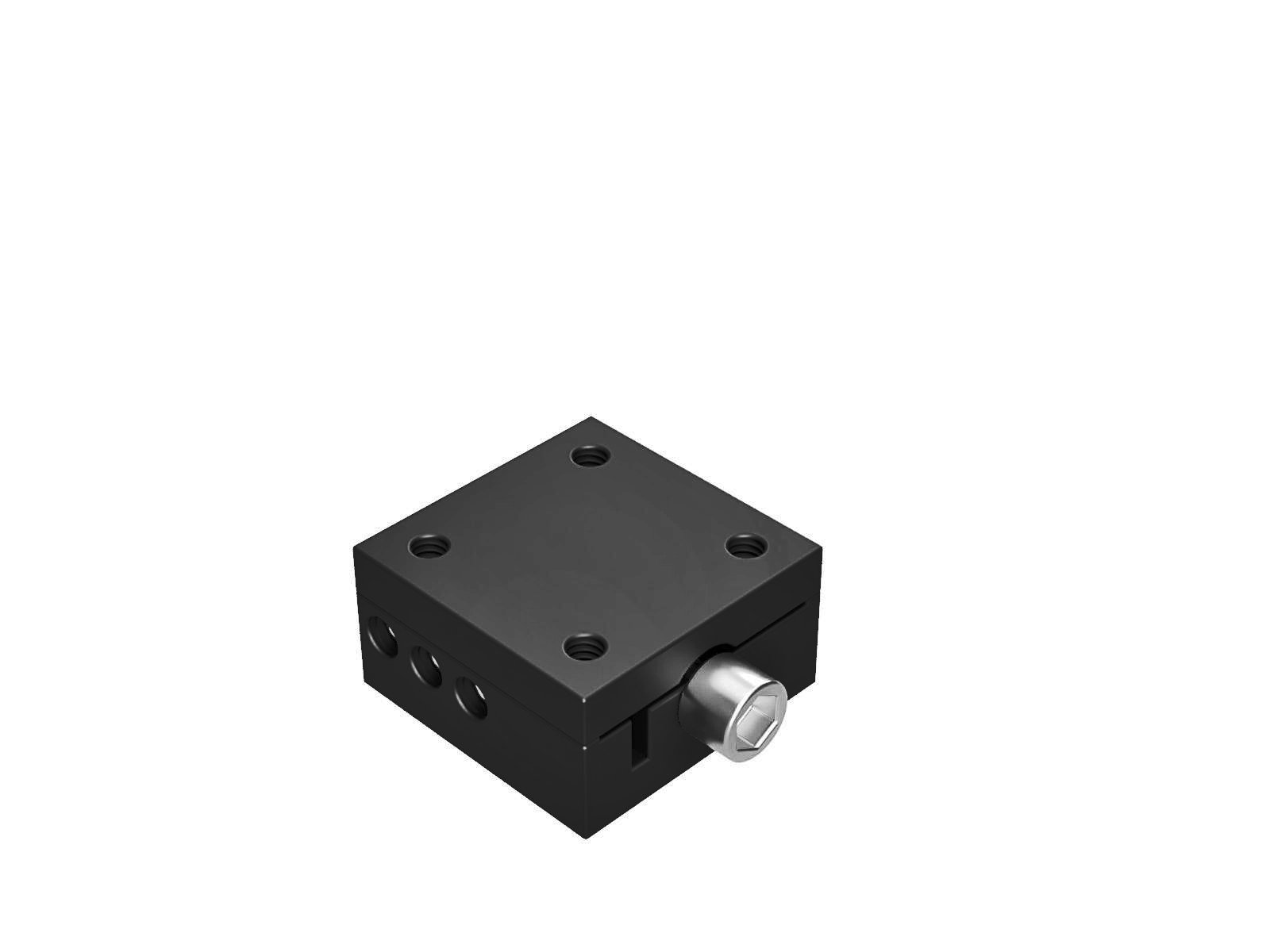 Prowadnica jaskółczy ogon 15X15mm, mosiężne, stolik osi X, śruba prowadząca centralna, +/-2mm, gwinty M2 — zdjęcie produktu, nr katalogowy TASB-151