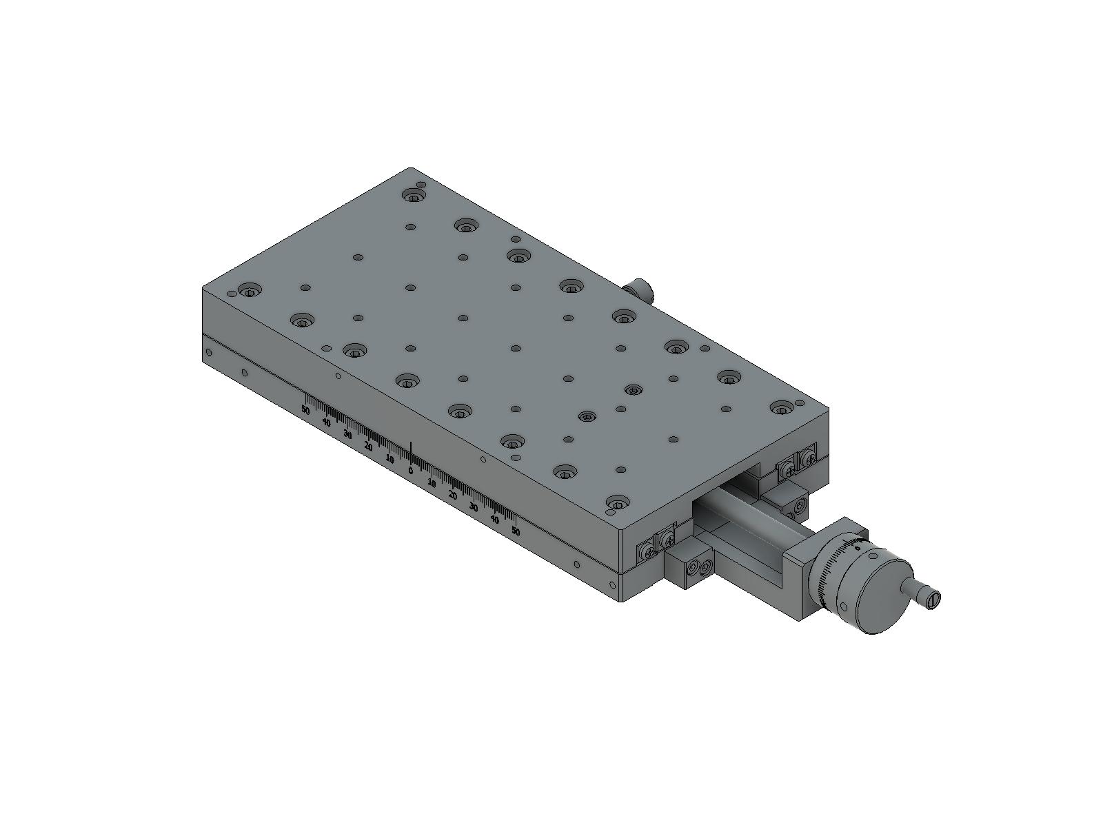 Łożysko krzyżowe 100X200mm, aluminiowe, stolik osi X, śruba prowadząca centralna, +/-50mm, gwinty M4 — zdjęcie produktu, nr katalogowy TAMC-10201