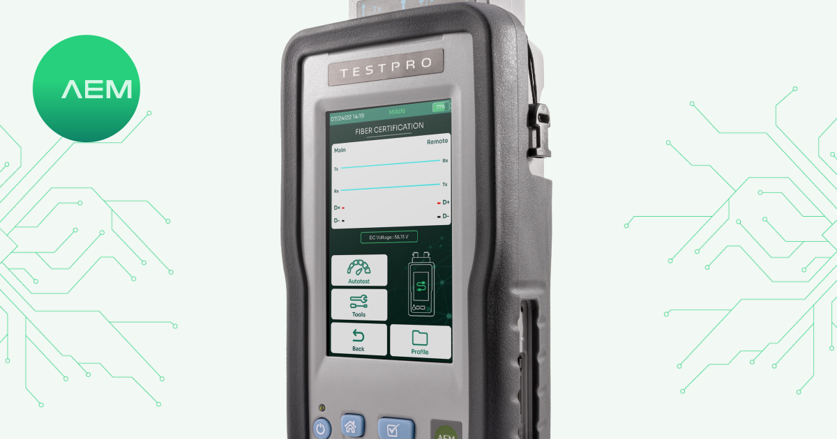 Ekran TestPro CV100 – certyfikacja światłowodów