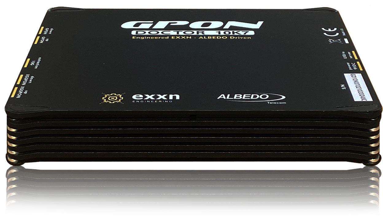 ALBEDO GPON Doctor 10k7 – dualny analizator protokołu GPON i XGS-PON w jednej obudowie.