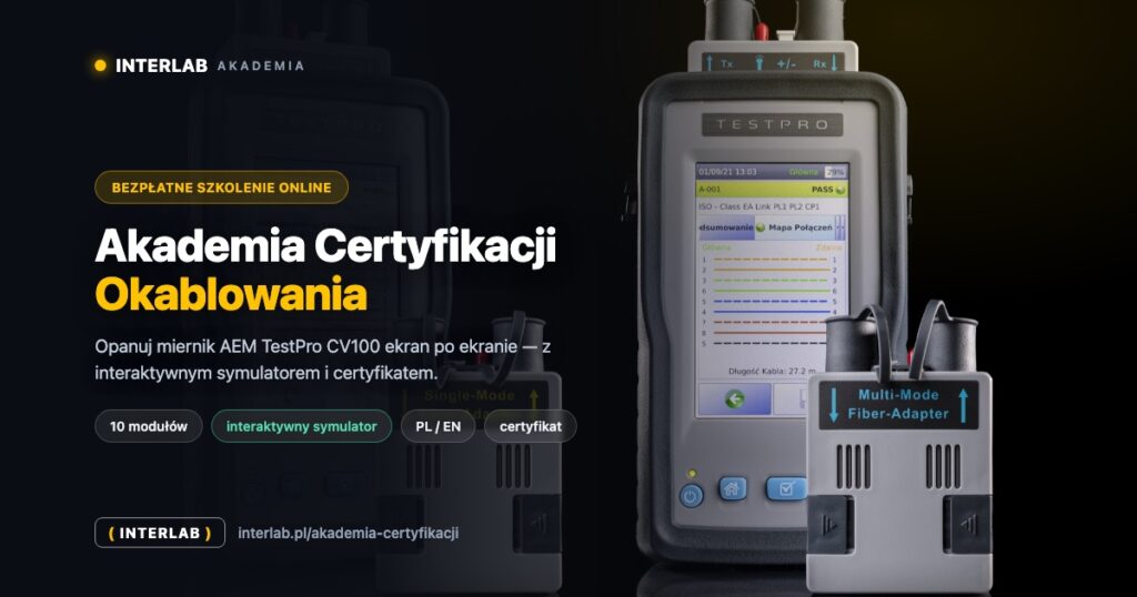 Akademia Certyfikacji Okablowania i Sieci LAN — AEM TestPro CV100, INTERLAB