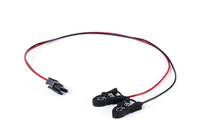Elektrody palcowe EDA podłączone do modułu EDA100D na dłoni