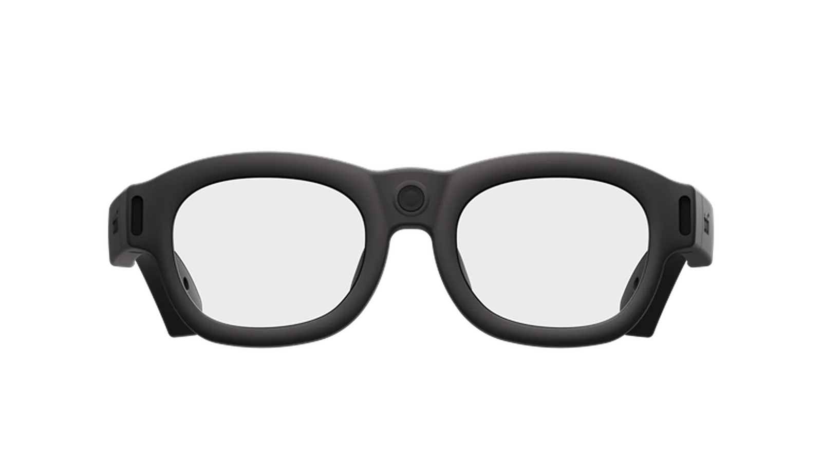 Okulary Tobii Glasses X od przodu, na czarnym tle