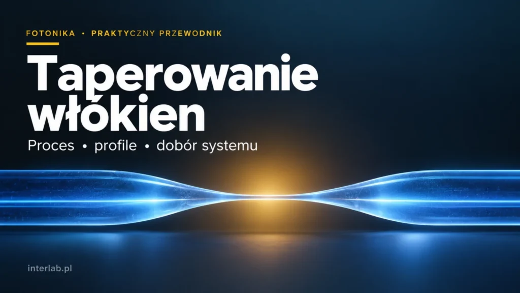 Taperowanie włókien — proces, profile i dobór systemu. Ilustracja koncepcyjna.