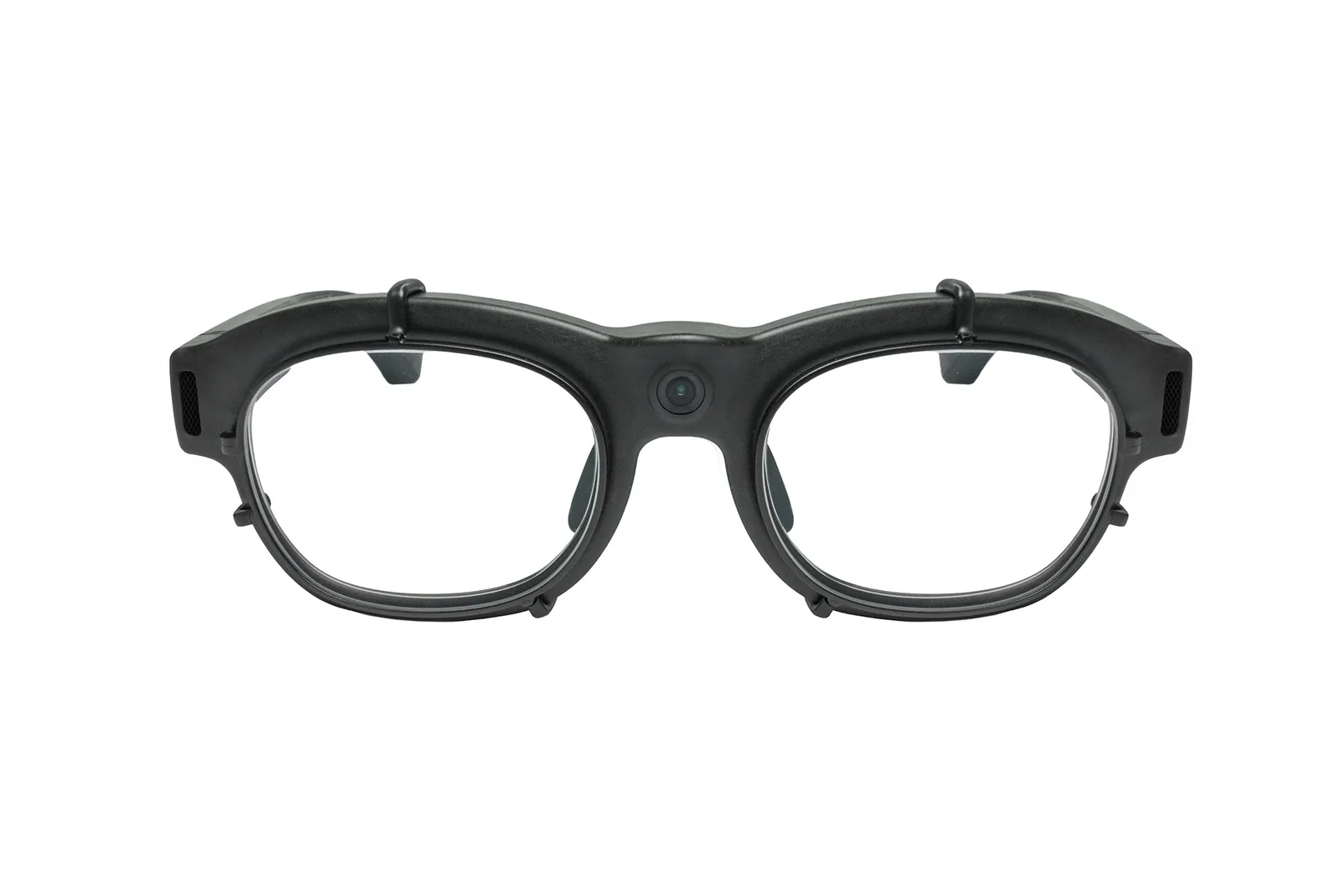 Okulary eye-trackingowe Tobii Glasses X z wsuniętymi soczewkami korekcyjnymi — widok z przodu